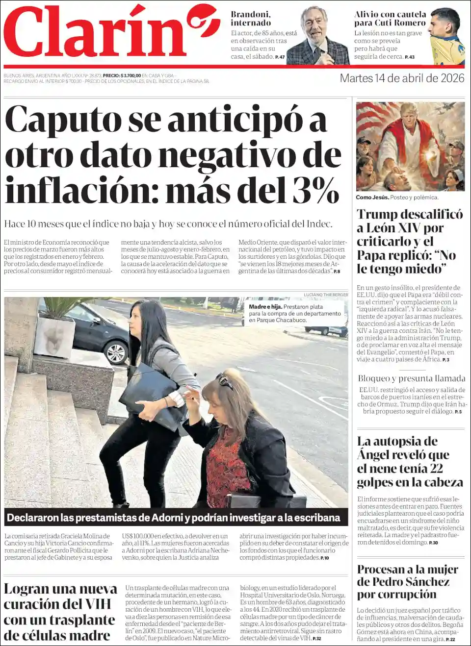 Estudios Max | PBA - PORTAL BUENOS AIRES - Tapa del diario Clarin